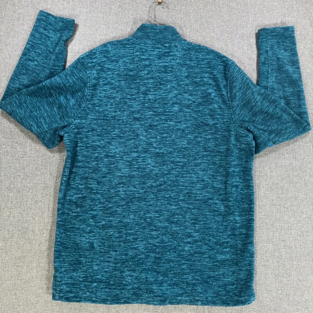 Tommy Bahama Pullover Quarter Zip Mens XXL Teal Blue Space Dye Marlin Knit